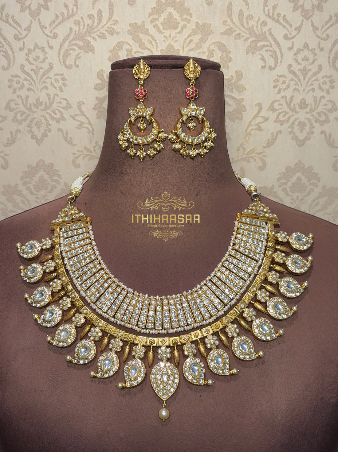 Ananya 10 in 1 Grand Antique Kundan Mango Mala