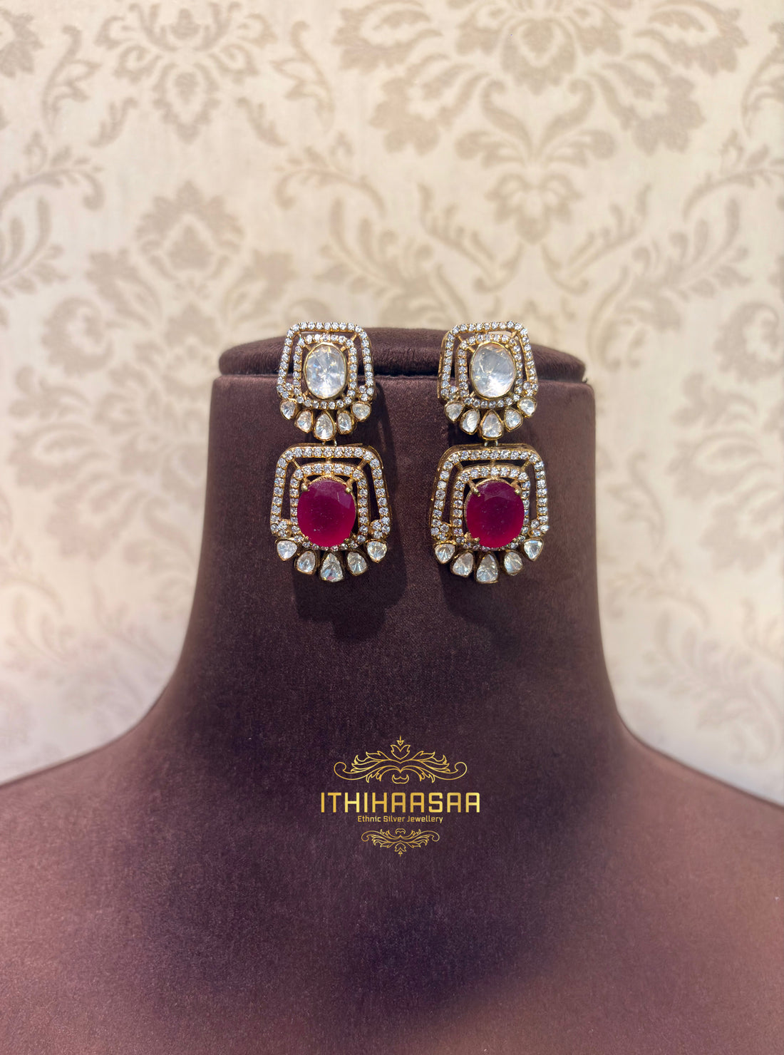 Mridula Statement Navrathan Polki Haar