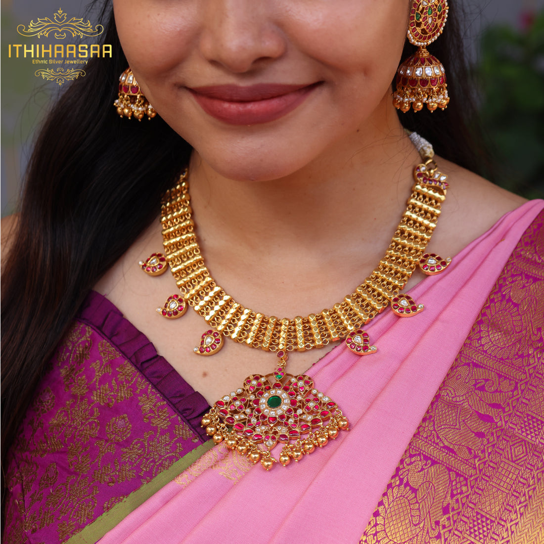 Samiksha - Grand Antique Kundan Necklace