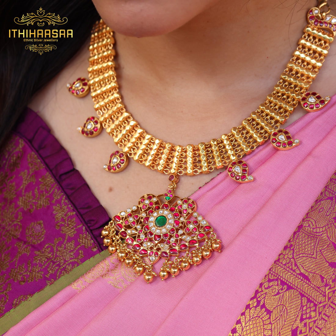Samiksha - Grand Antique Kundan Necklace