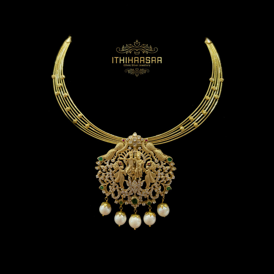 Nakshatra UncutPolki Pendant Set