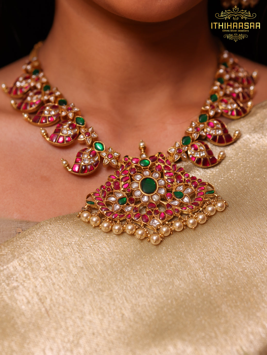 Swarnika Mango Kundan Necklace