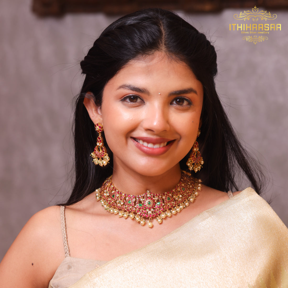 Swathika 2 in 1 Antique Kundan Necklace/ Choker