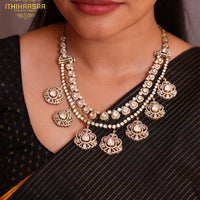3-in-1 Victorian Uncut Polki Necklace in 92.5 Hallmark Silver