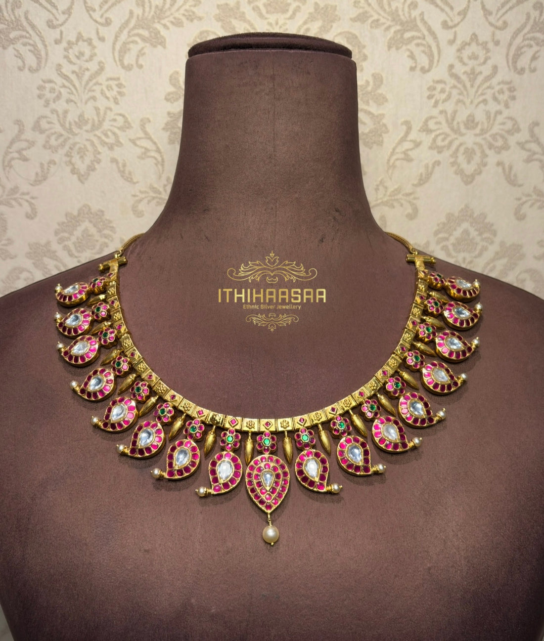 Ananya 10 in 1 Grand Antique Kundan Mango Mala