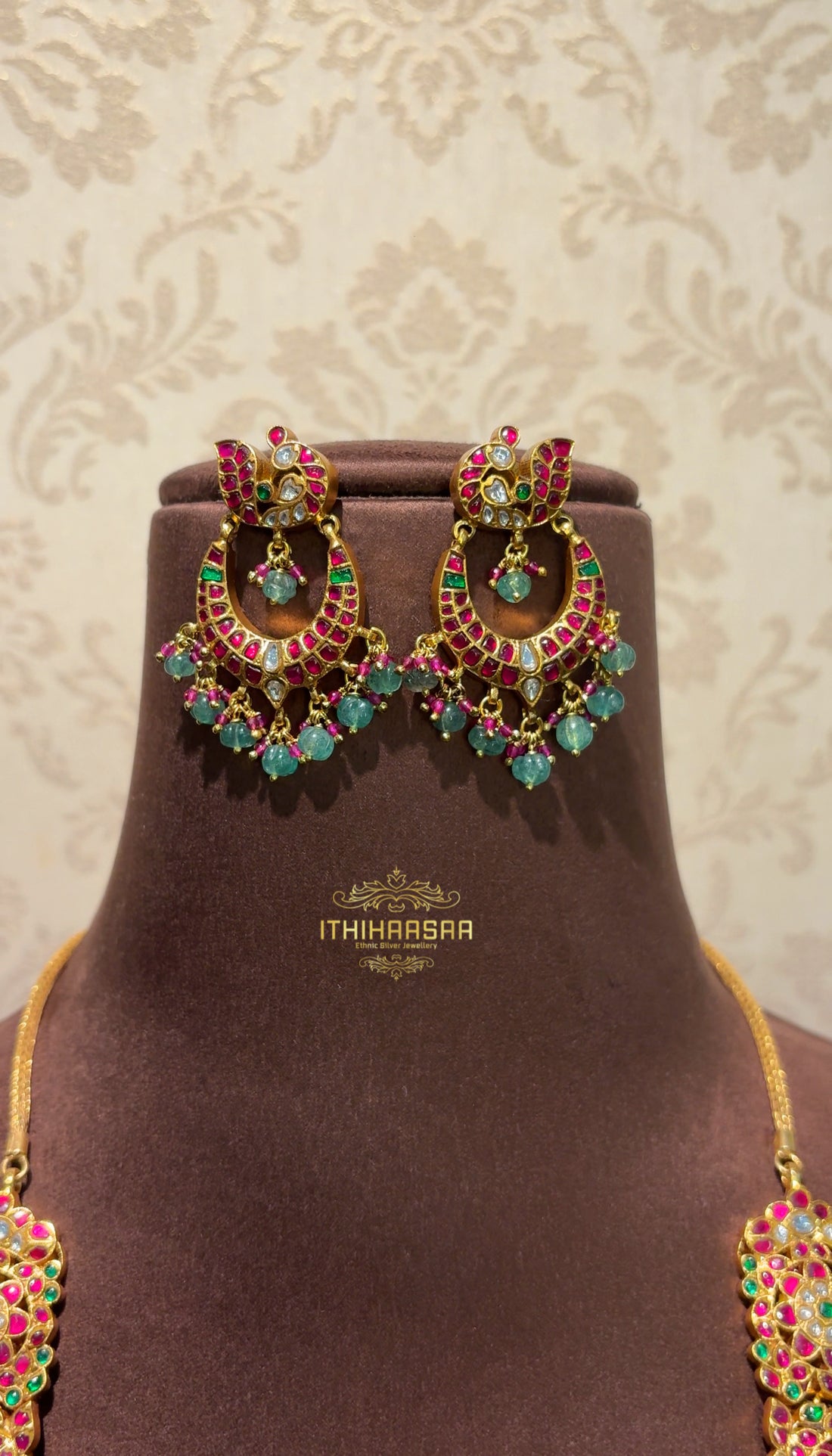Mayura 3-in-1 Antique Jadau Kundan Necklace Set