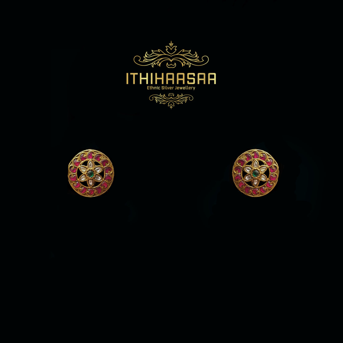 Rashmika Inspired Antique Kundan Necklace