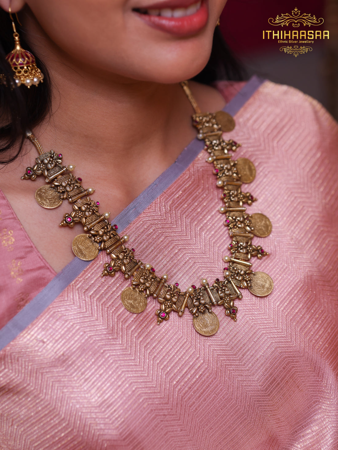 Vedhika Goddess Lakshmi Antique Kasu Mala