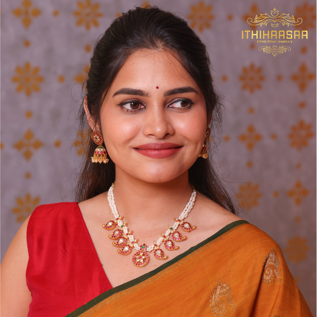 Mukta Manjari – 2 in 1 Real Pearl Kundan Mango Necklace