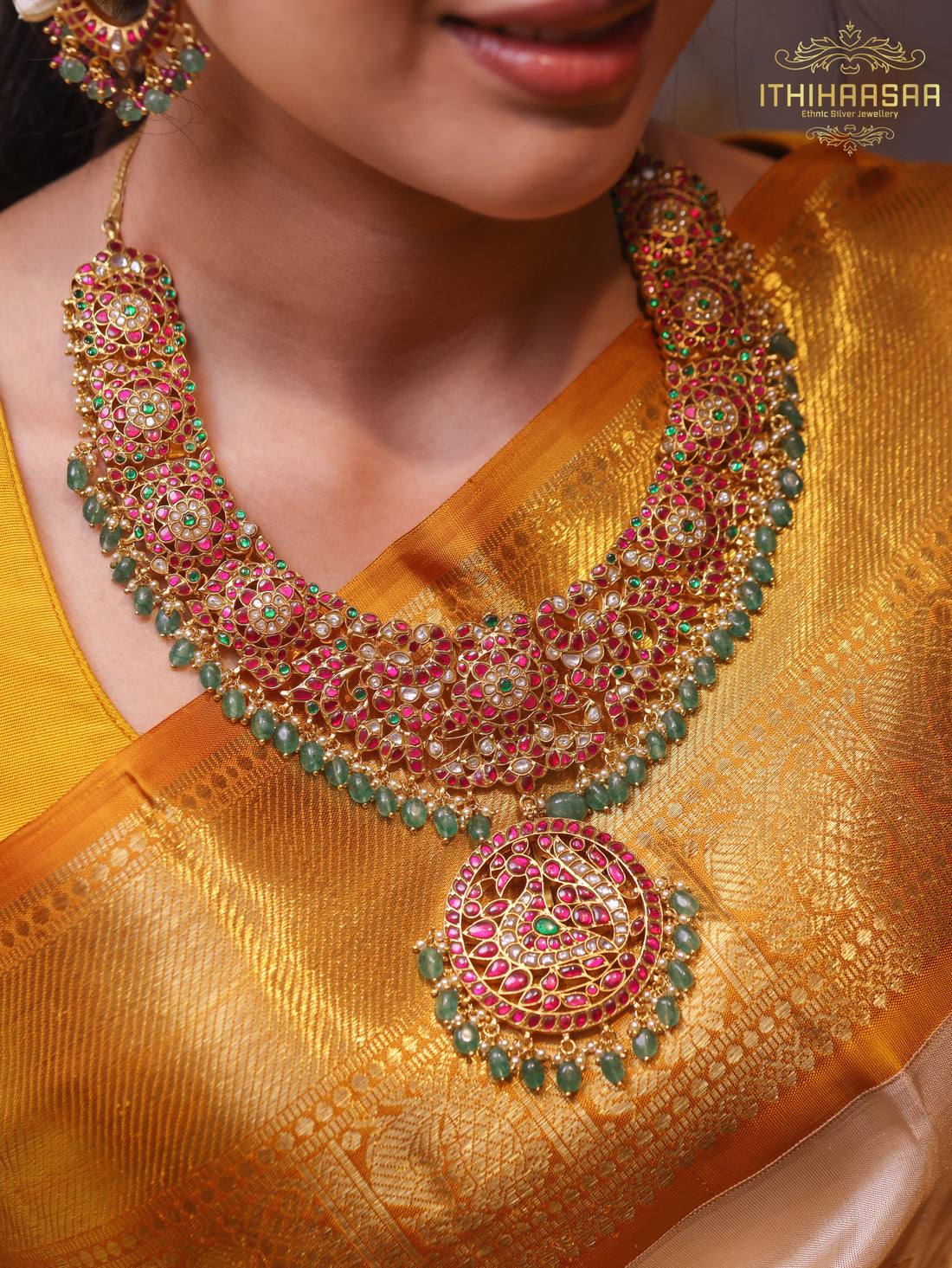 Mayura 3-in-1 Antique Jadau Kundan Necklace Set