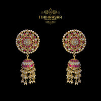 Swasthika 2-in-1 Reversible Kundan Jhumkas