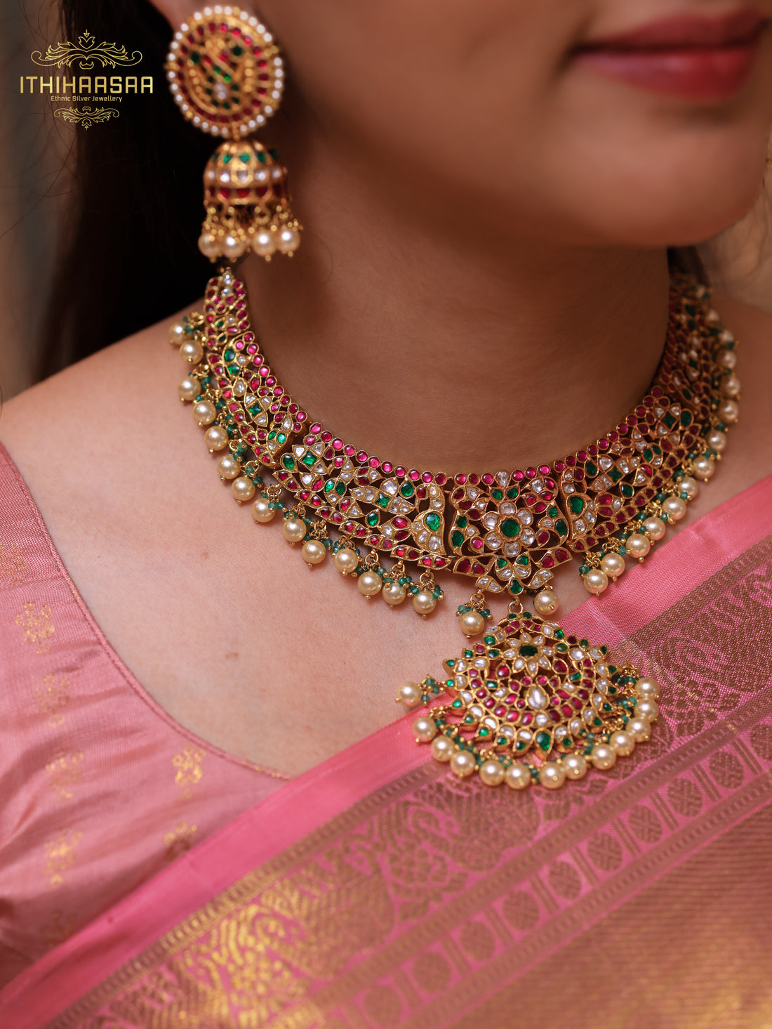 Keshika Statement Kundan Necklace Set