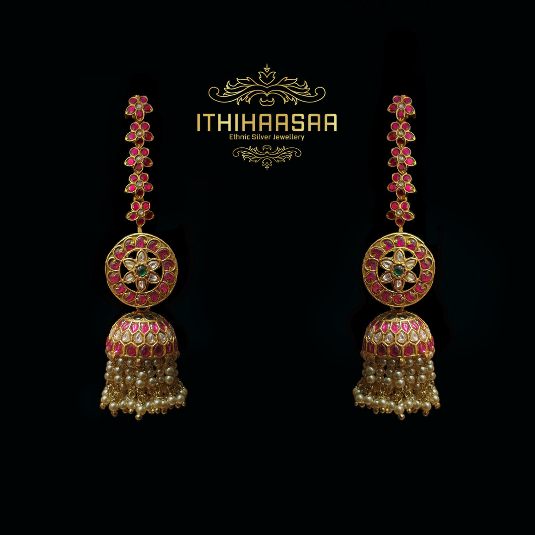 Rashmika Inspired Antique Kundan Necklace