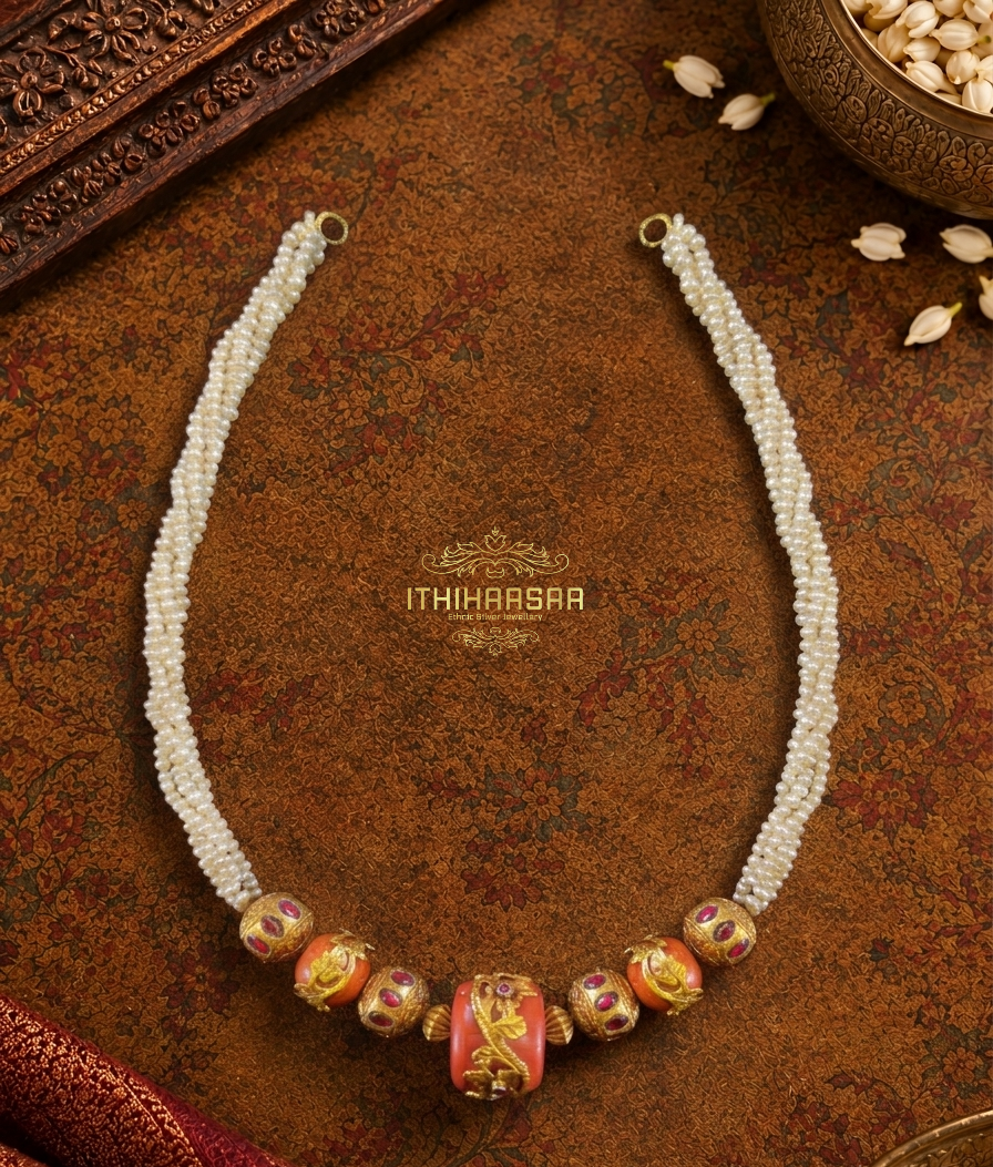 Thiya Pearl & Coral Necklace