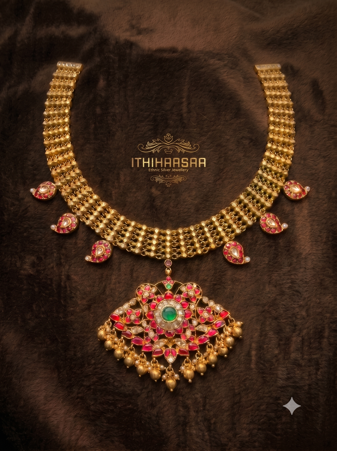 Mahini Grand Antique Kundan Necklace