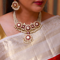 Ranika 2-in-1 Uncut Polki Ruby Choker/ Necklace