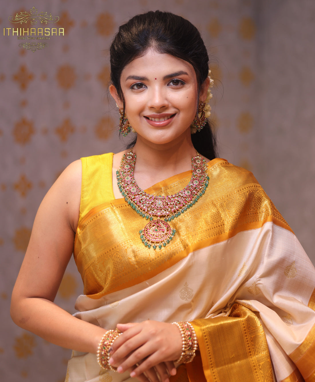 Mayura 3-in-1 Antique Jadau Kundan Necklace Set