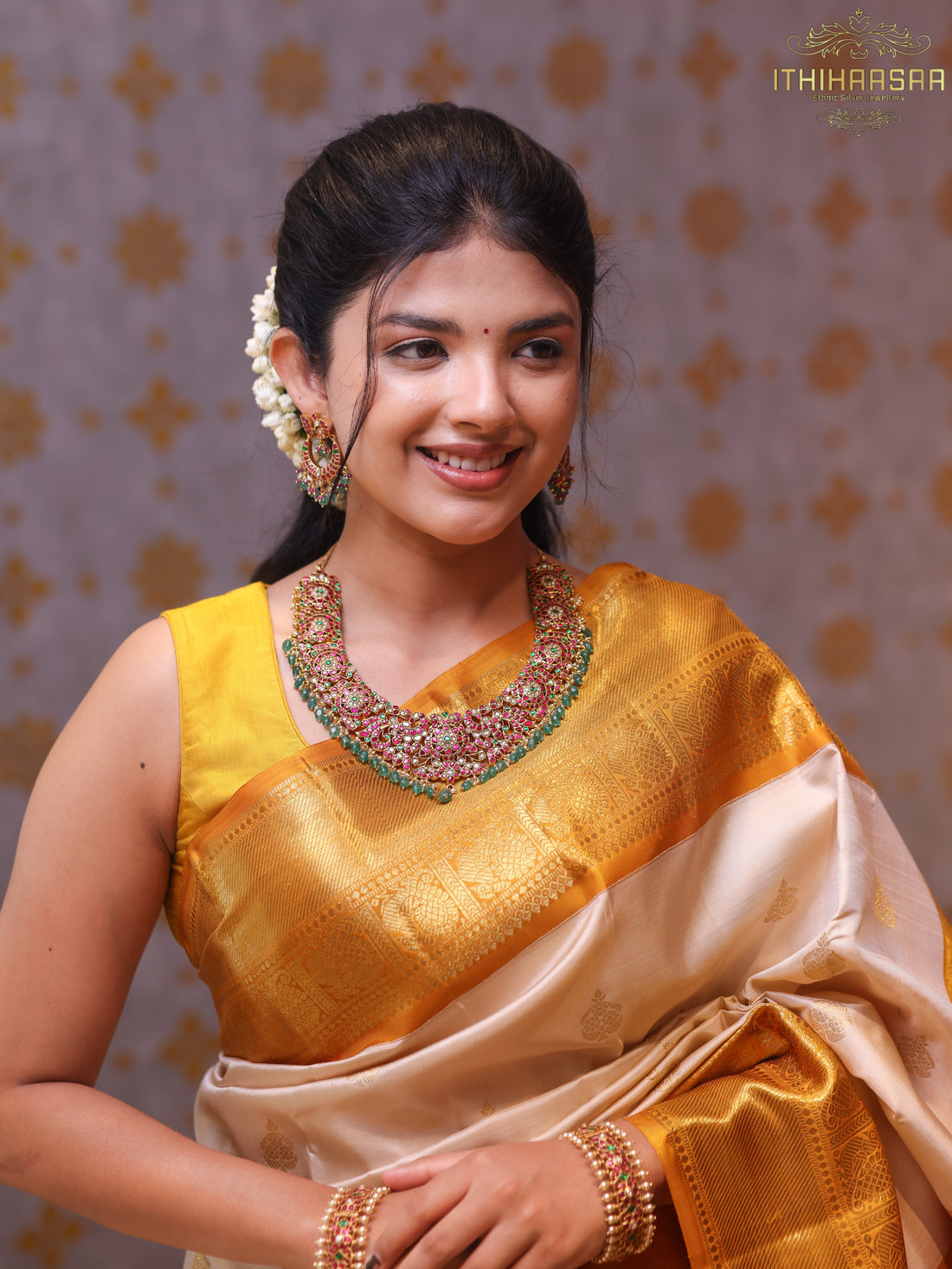 Mayura 3-in-1 Antique Jadau Kundan Necklace Set