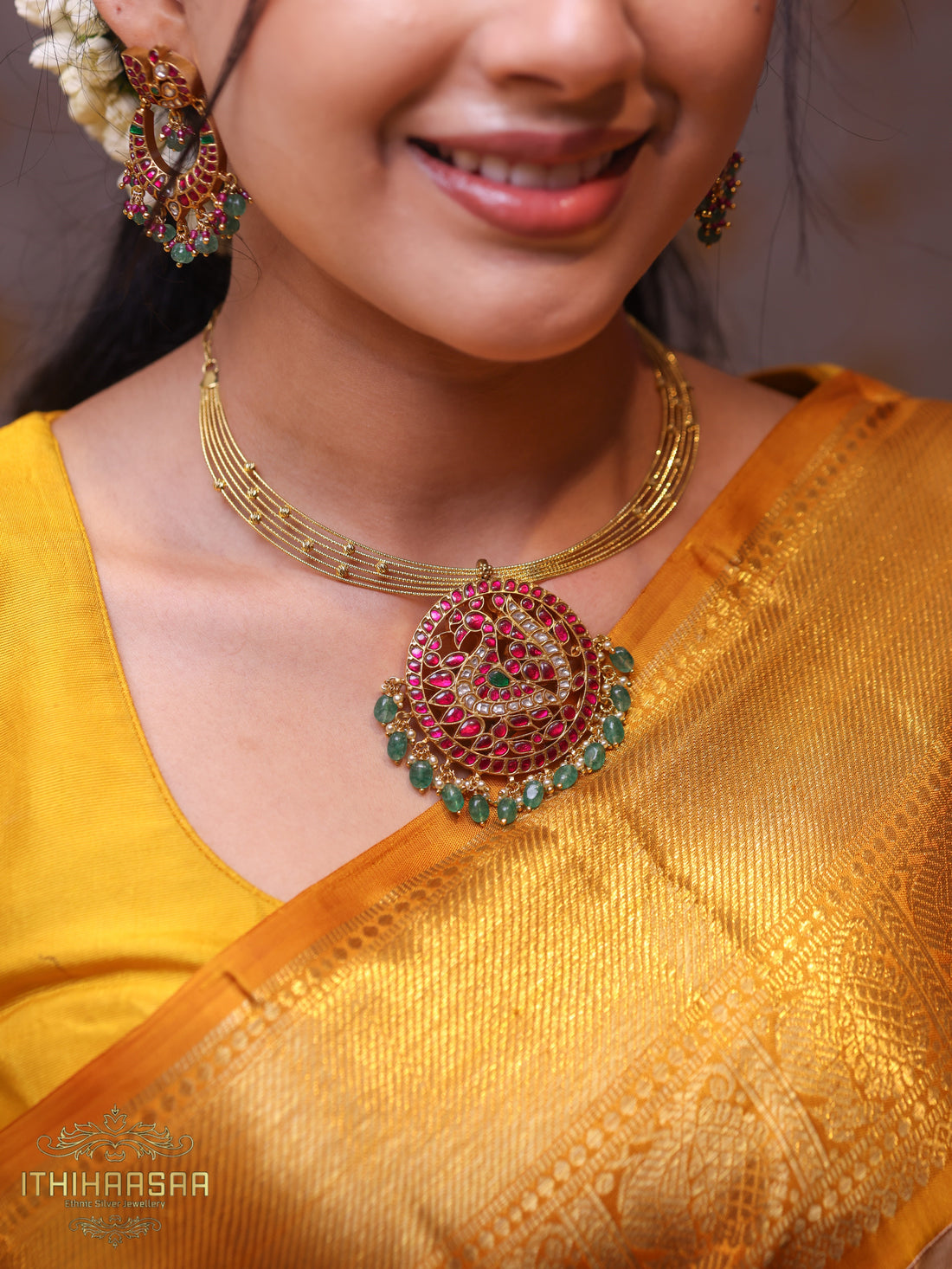 Mayura 3-in-1 Antique Jadau Kundan Necklace Set