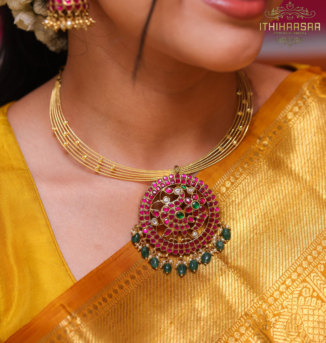Padmika 3-in-1 Detachable Antique Kundan Necklace