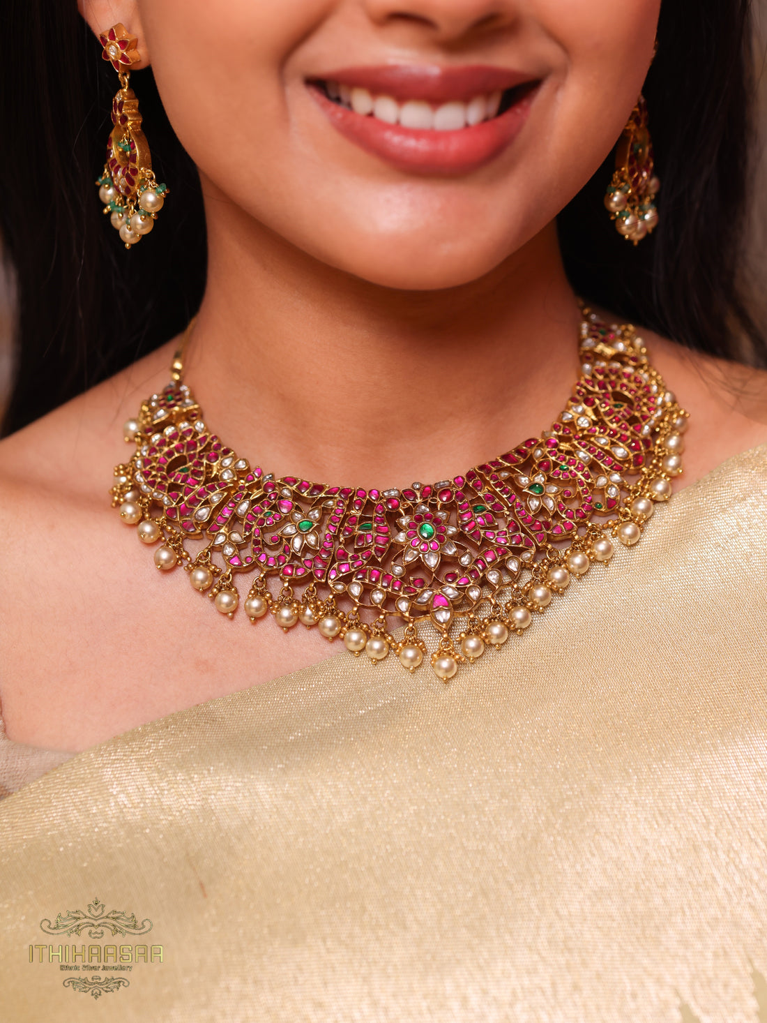 Adhini Antique Kundan Necklace