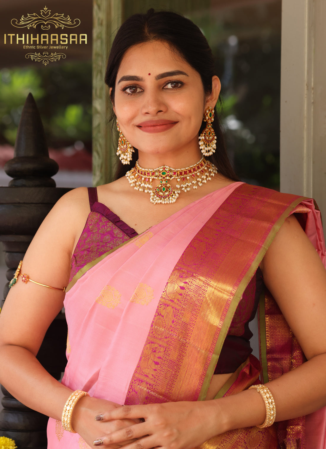 Ranjani Antique Kundan Pearl choker