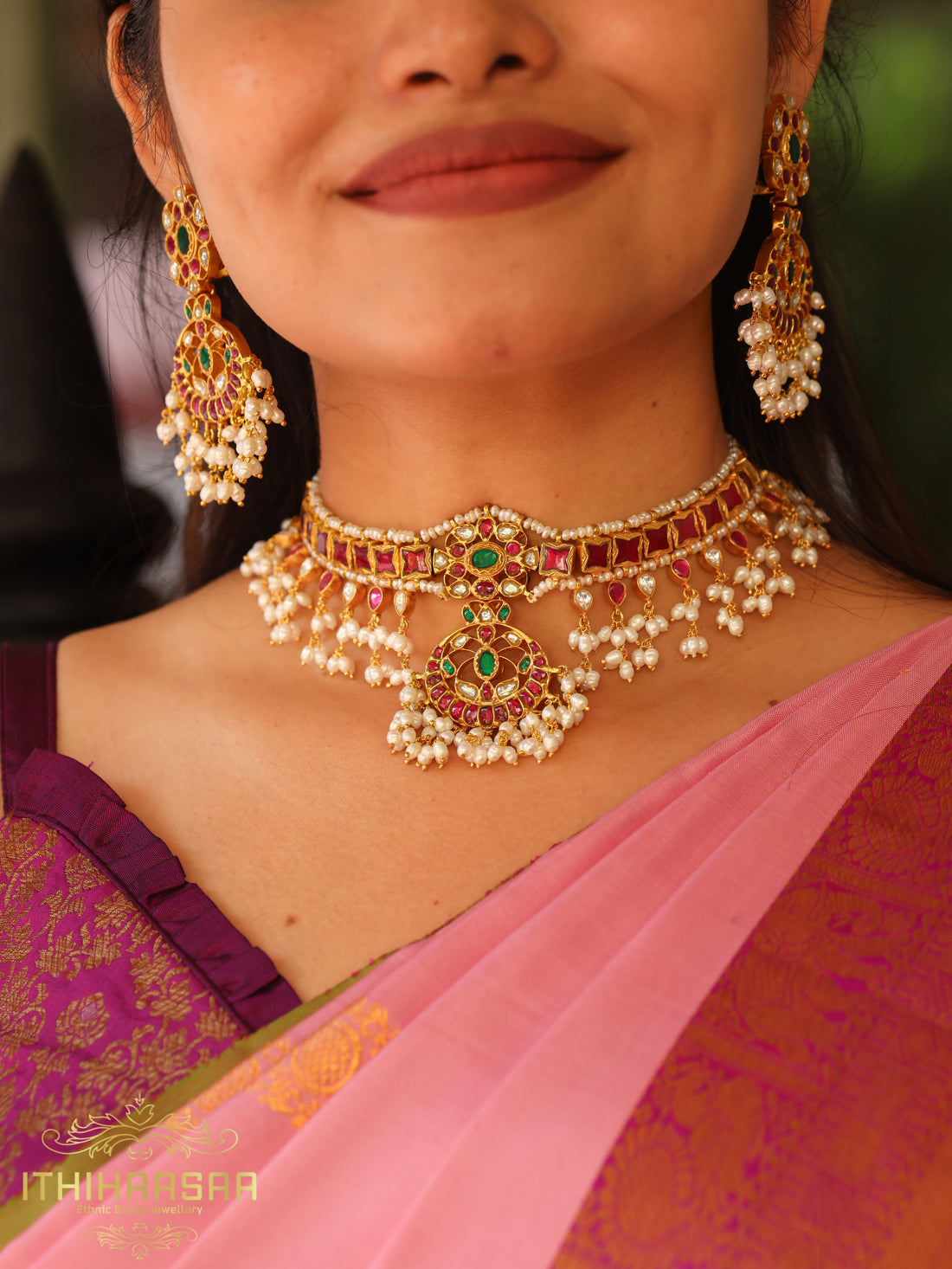 Ranjani Antique Kundan Pearl choker