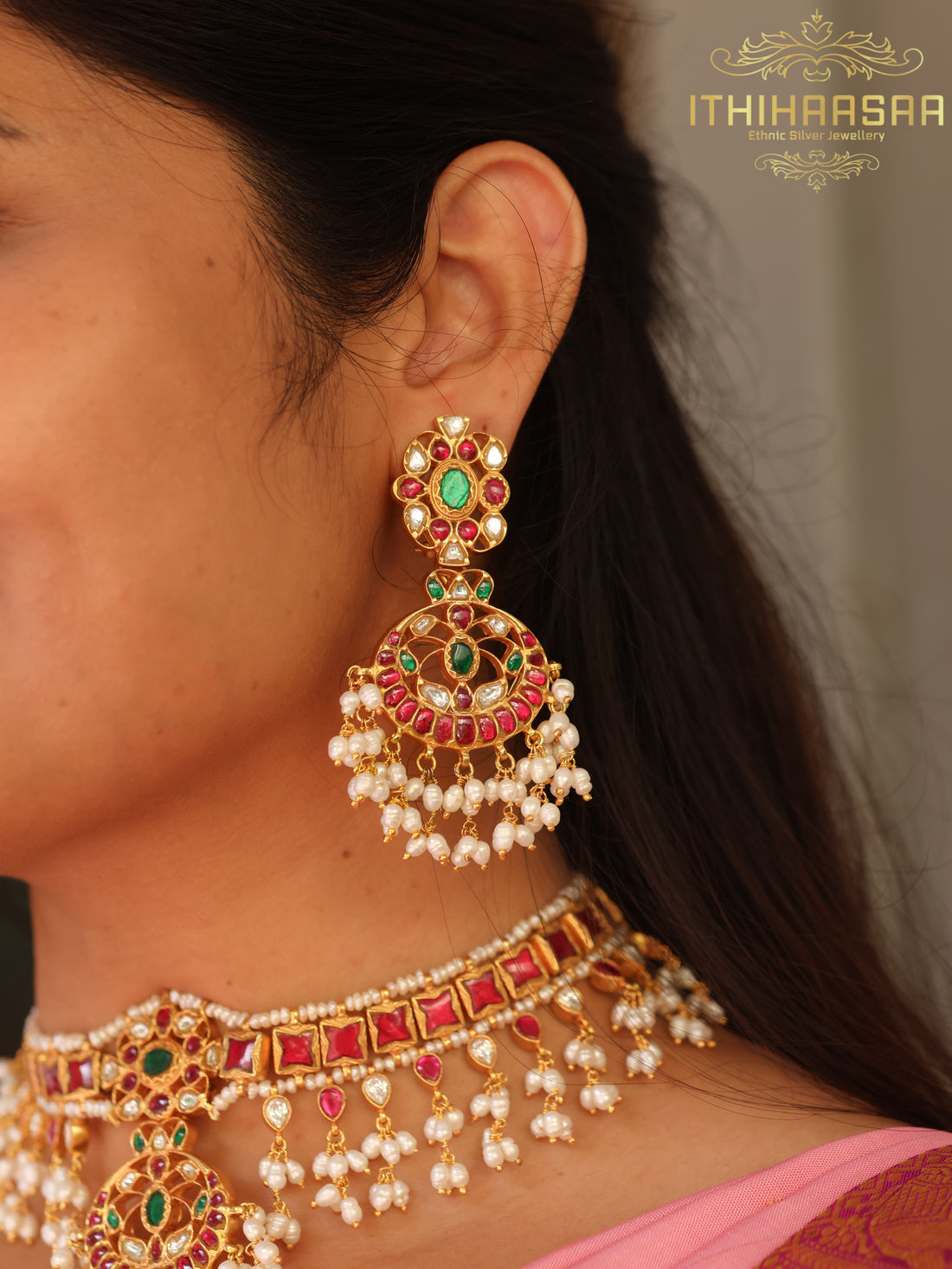 Ranjani Antique Kundan Pearl choker