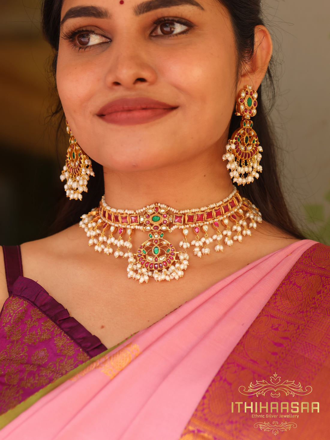 Ranjani Antique Kundan Pearl choker