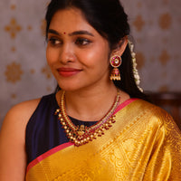 Tvesha Antique Kundan Lakshmi Necklace Set
