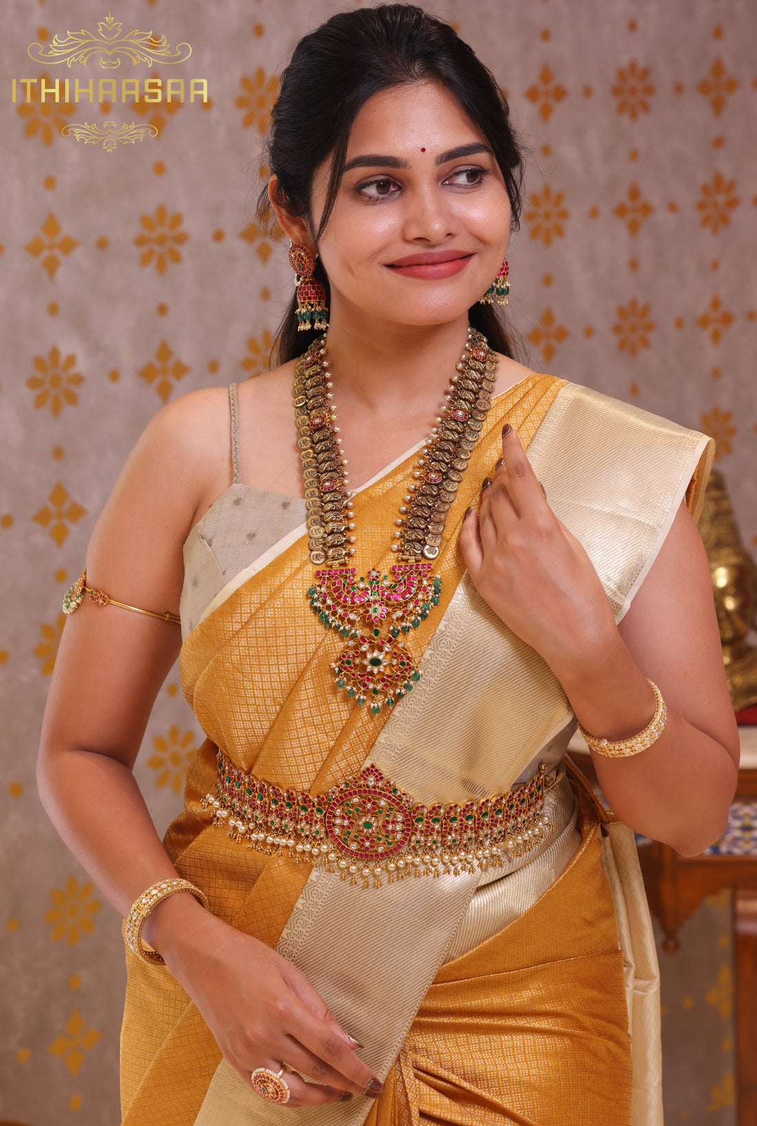 Grand Antique Kundan Kasu Mala