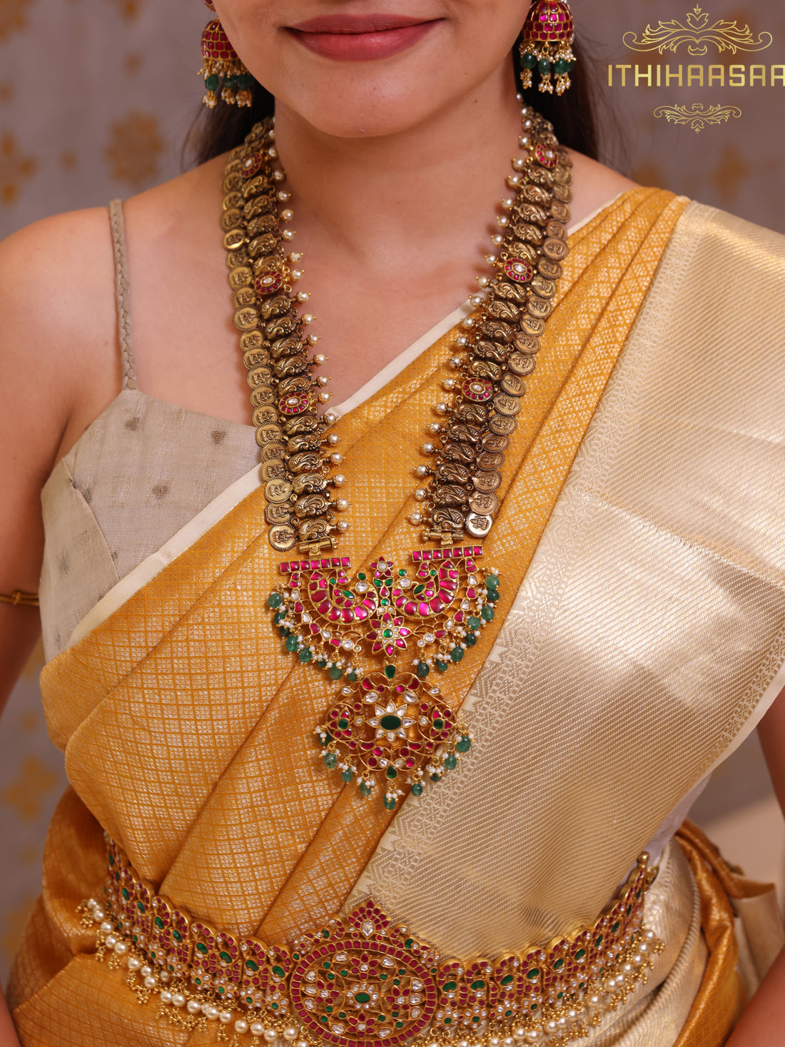 Grand Antique Kundan Kasu Mala