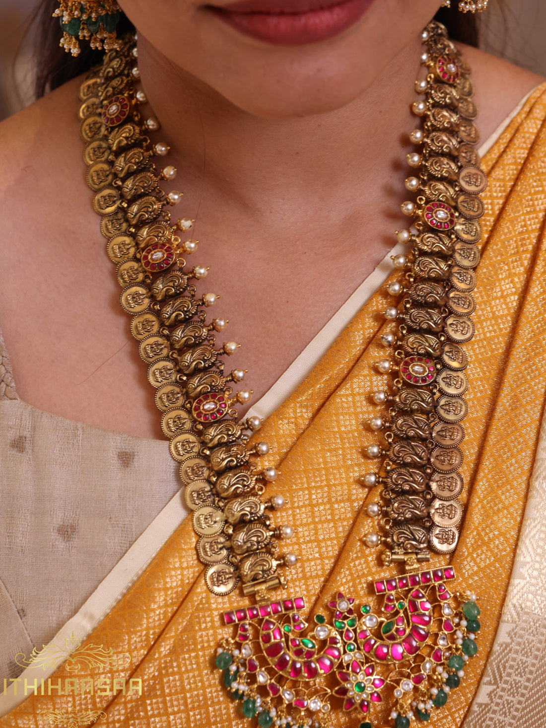 Grand Antique Kundan Kasu Mala
