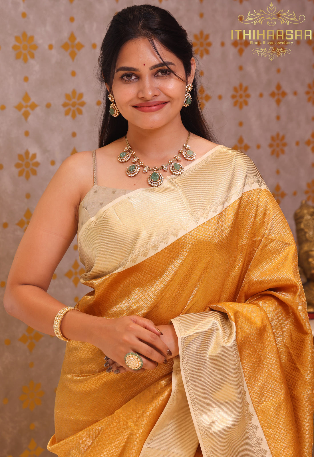 Navya Statement Uncut Polki Handcarved Necklace