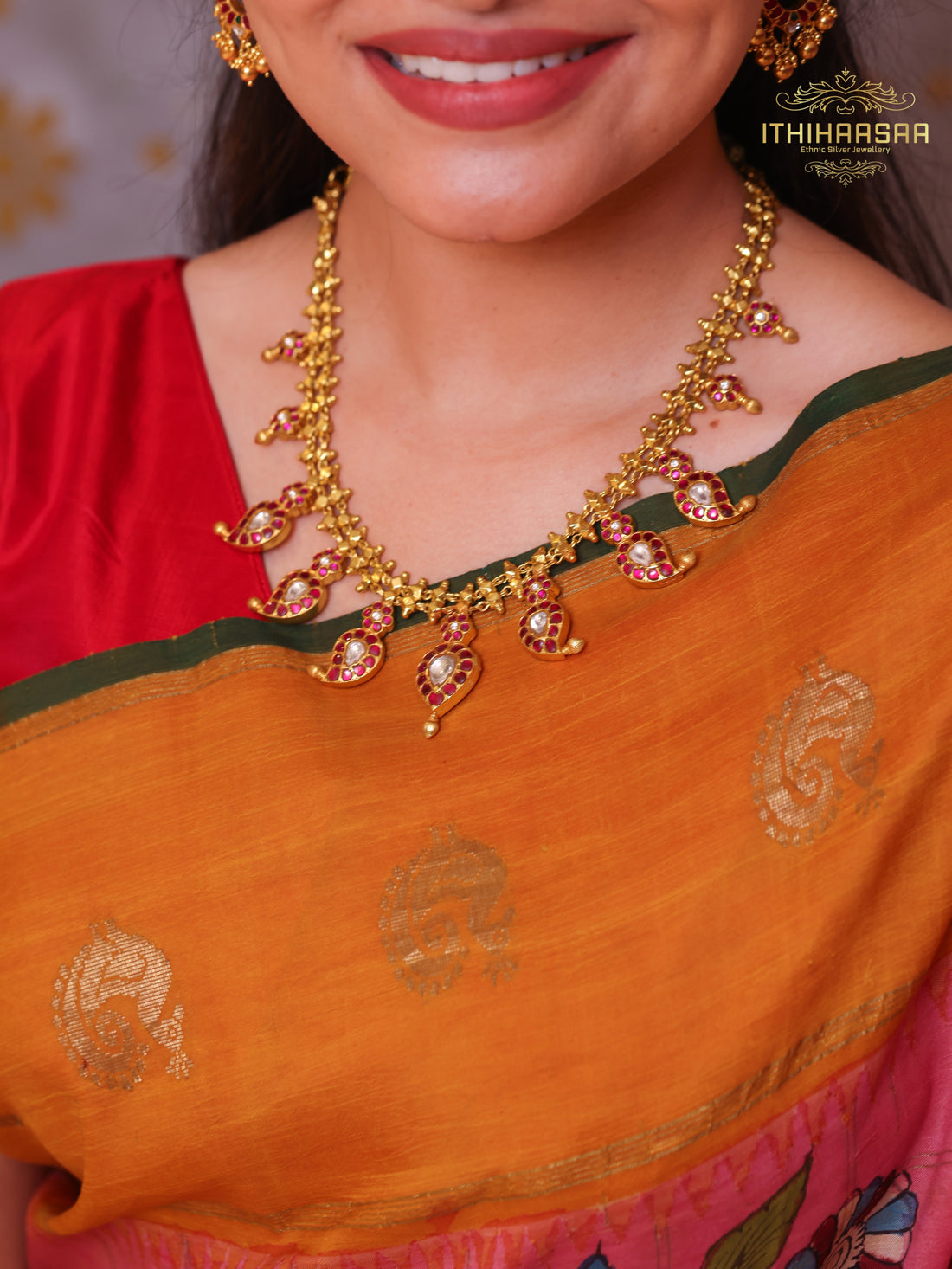 Aadhya Timeless 2-in-1 Reversible Kundan Mango Necklace