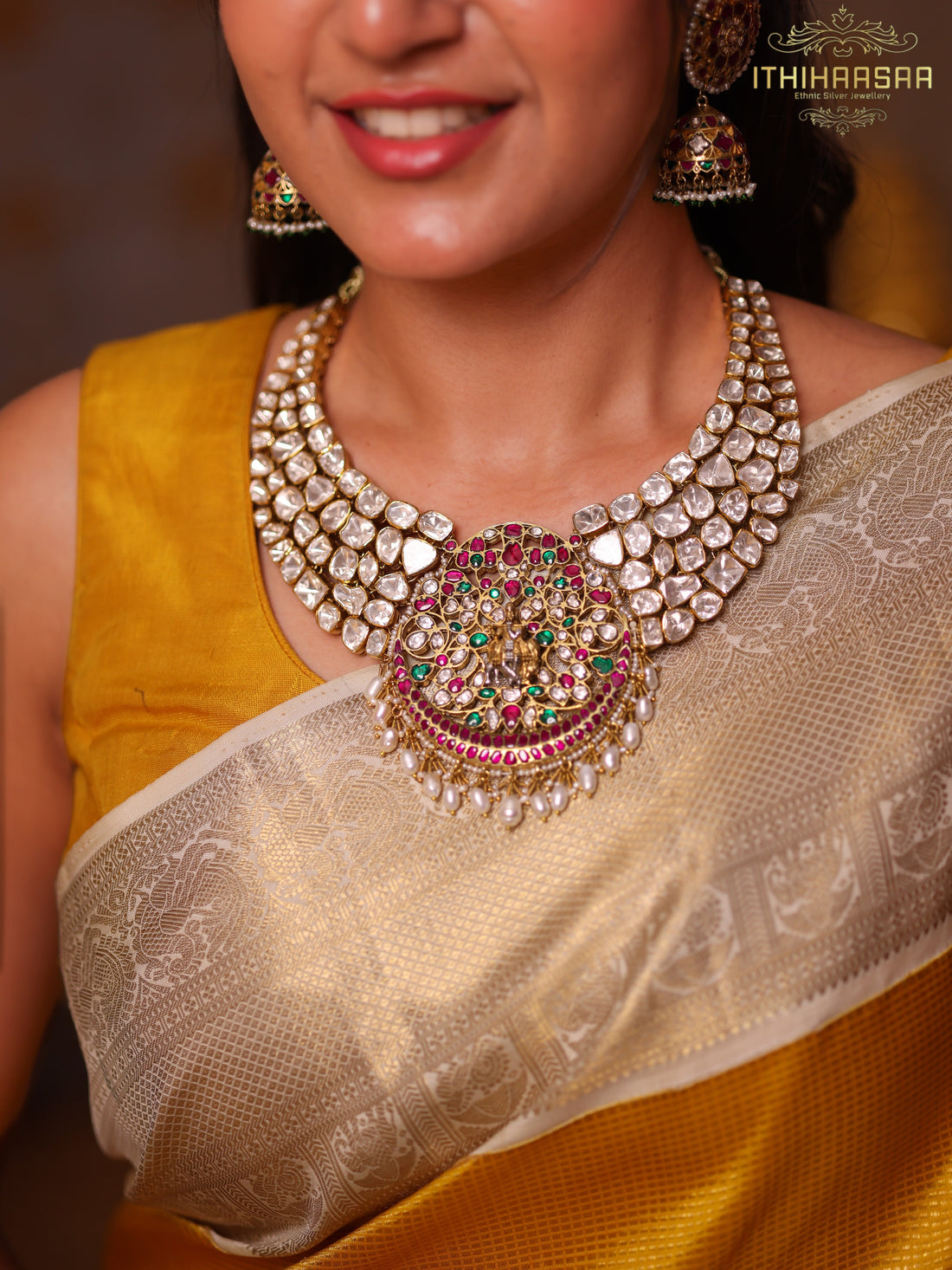 The Grand Lord Krishna Uncut Polki Necklace