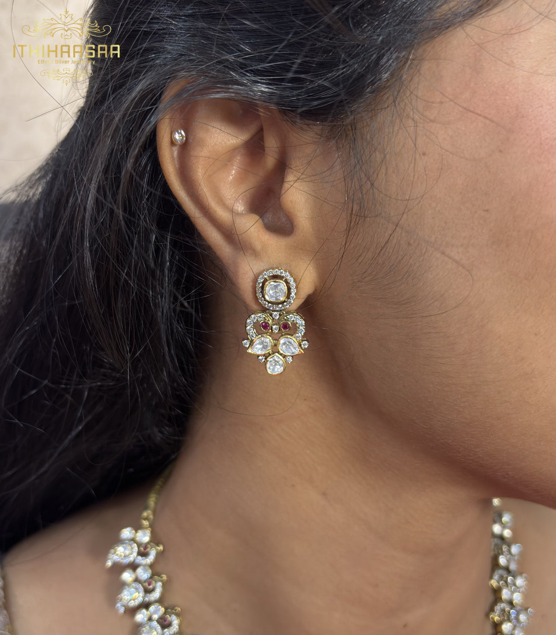 Mayil Exclusive Peacock Uncut Polki Necklace