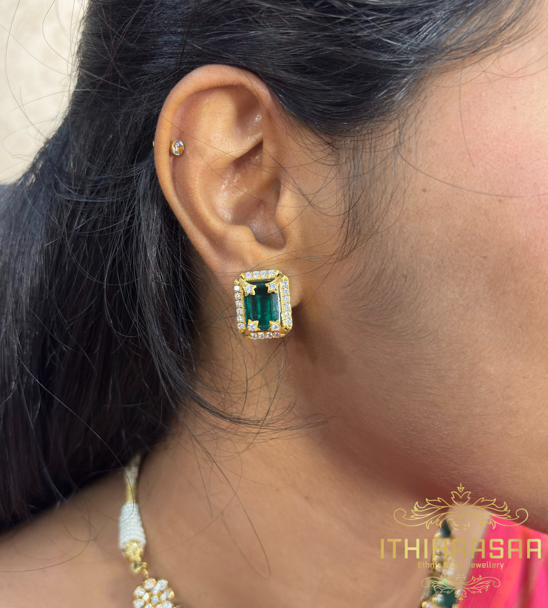 Shristi Exclusive CZ Emerald Necklace