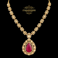 Amira Victorian Uncut Polki Ruby Necklace