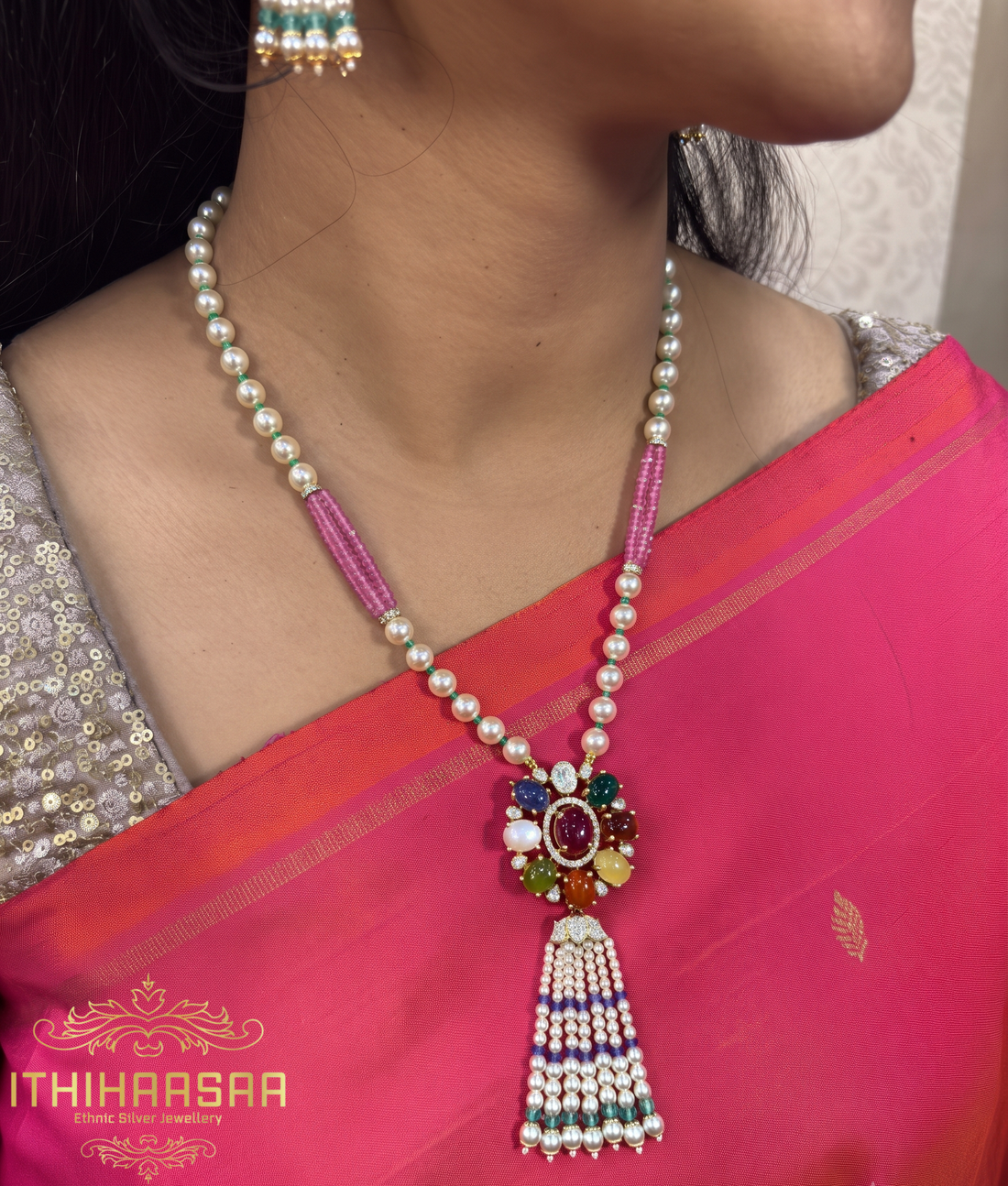 Uncut Polki Tassel Necklace