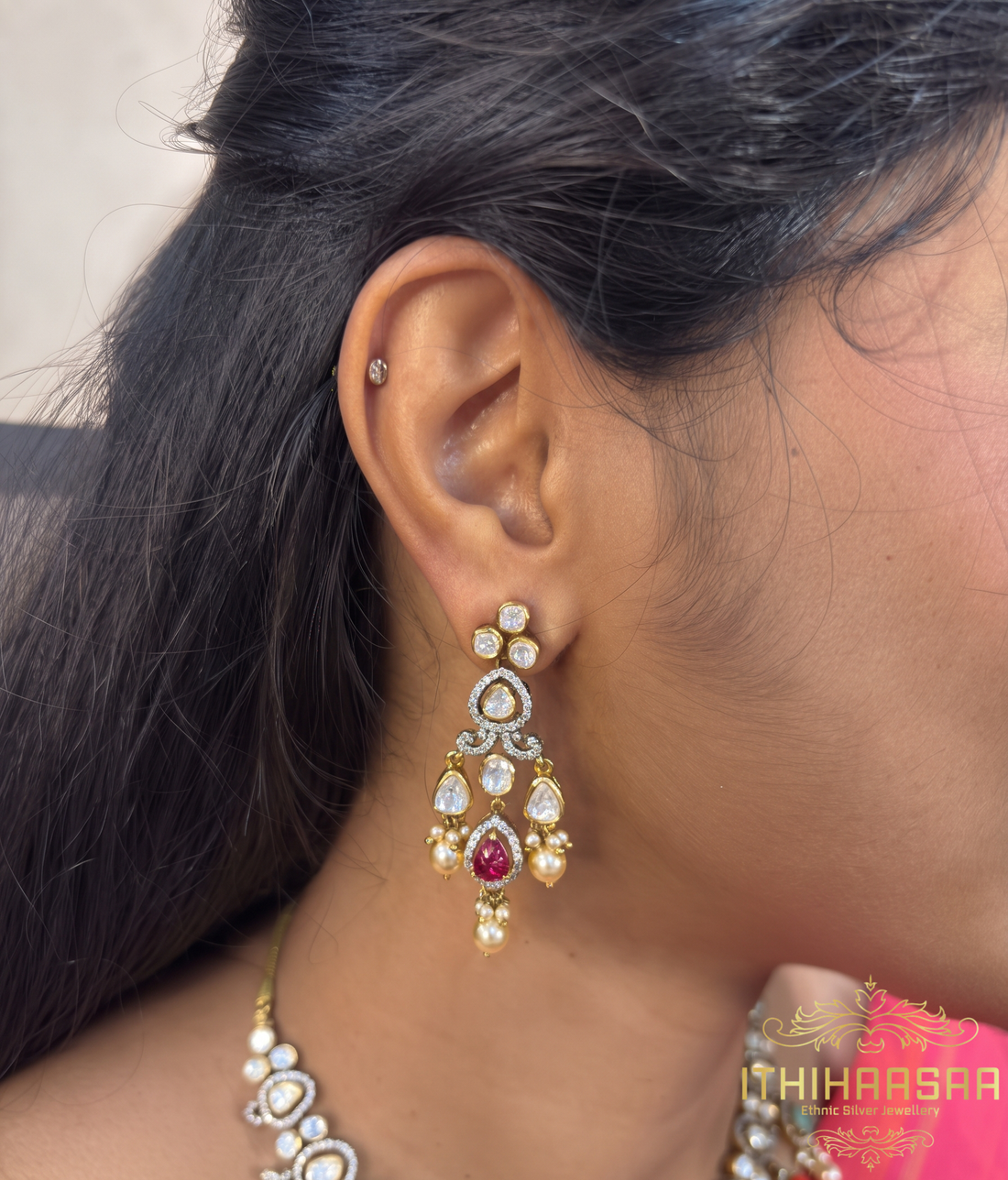 Uncut Polki Navarathna Necklace