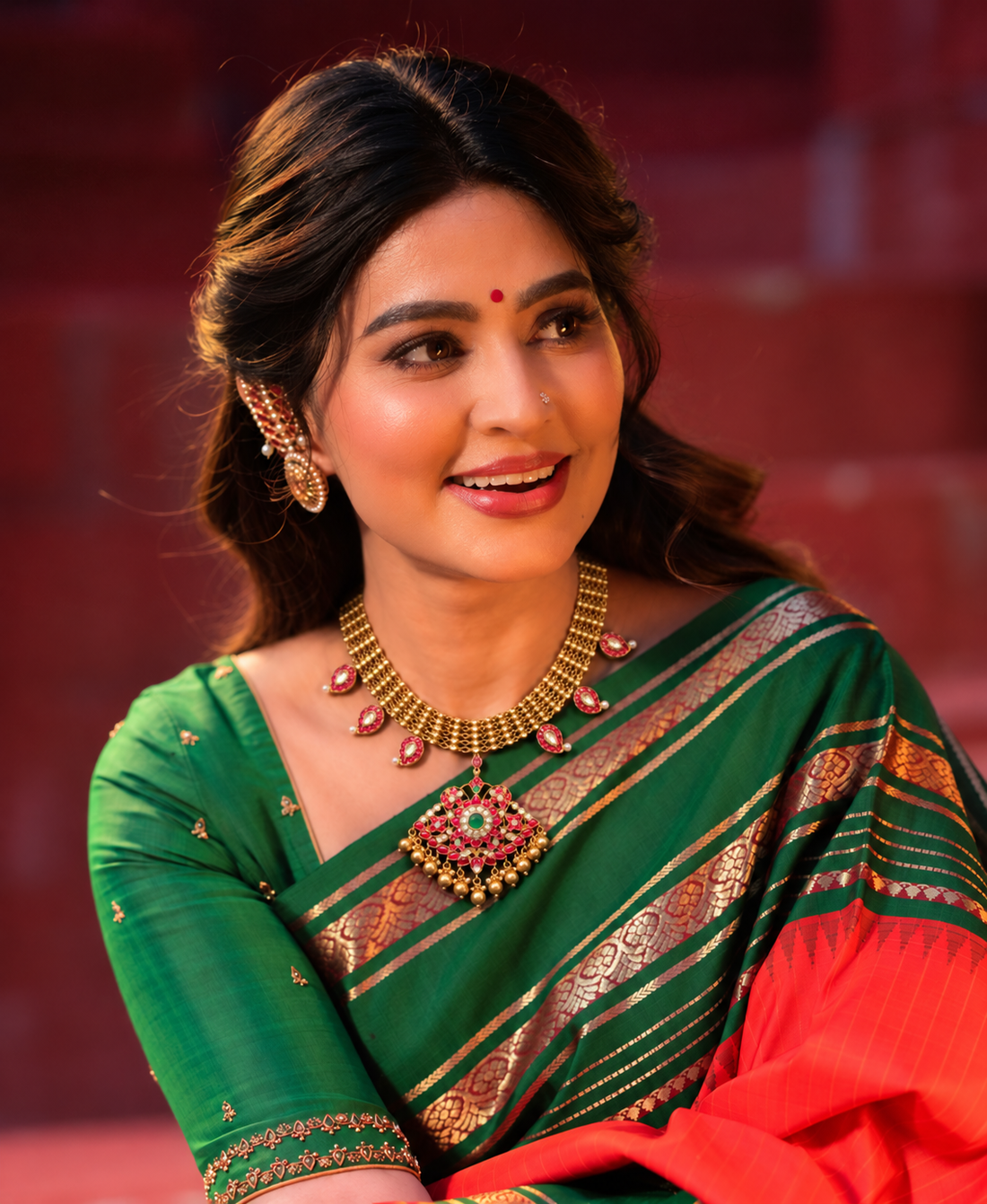 Mahini Grand Antique Kundan Necklace