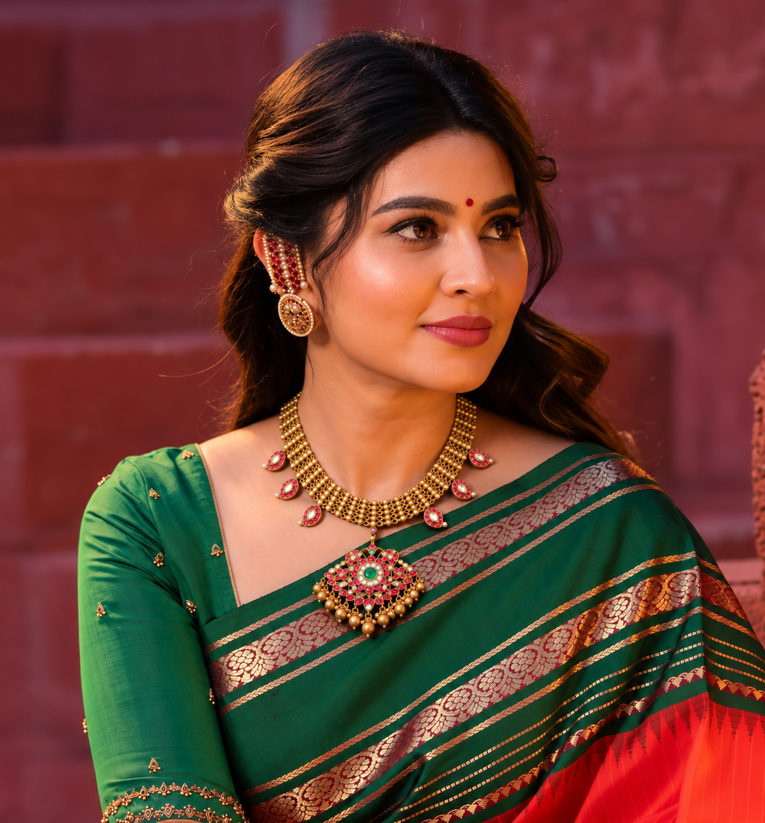 Mahini Grand Antique Kundan Necklace