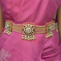 Grand Samudrika Uncut Polki Pearl Waist Belt