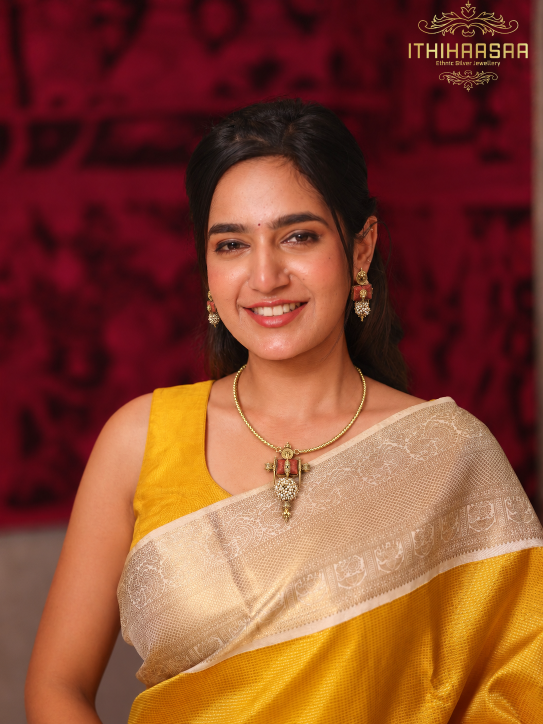 Bairavi Coral Kante Necklace