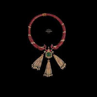 Grand Antique Peacock Kante Necklace Set
