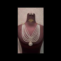 Vihana Uncut Polki Layered Pearl Haar Set