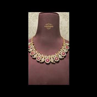 Yuvika 2 in 1 Antique Kundan bottu mango Necklace