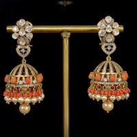 Saira Coral Stone Jhumkas