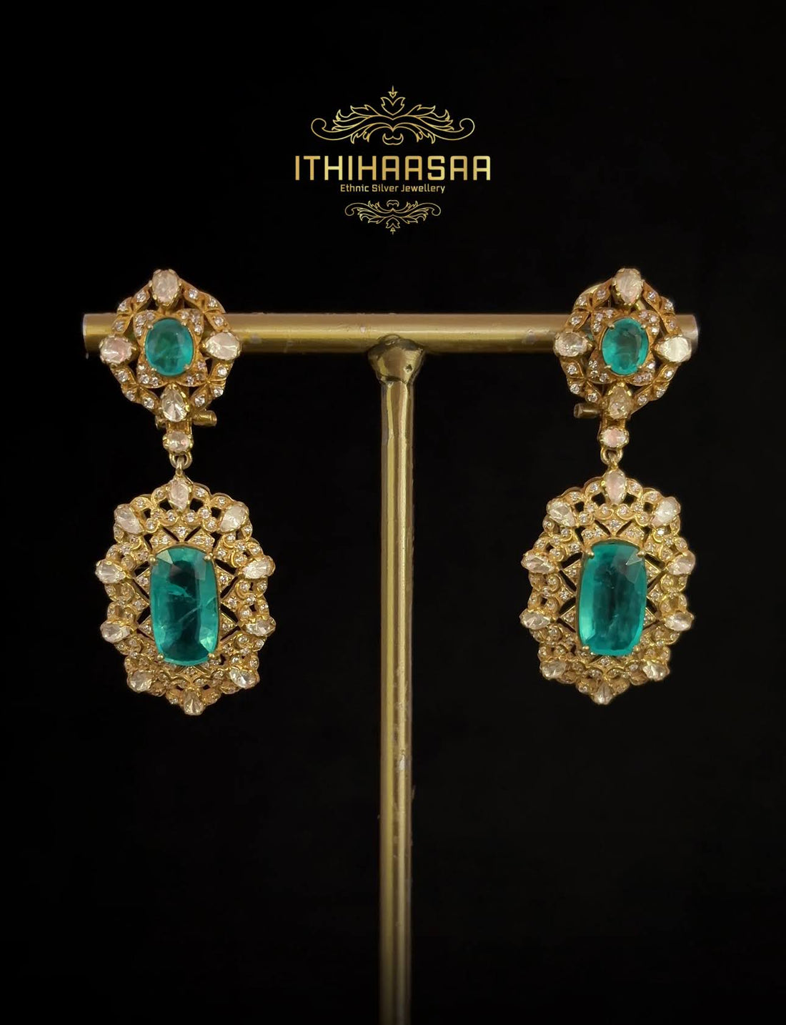 Tara Russian Emerald Stone Earrings